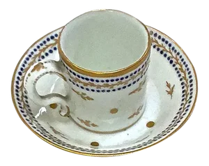 Antique Porcelain Miniature Cup & Saucer