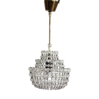Antique French Glass Bead Chandelier, 1930s For Sale