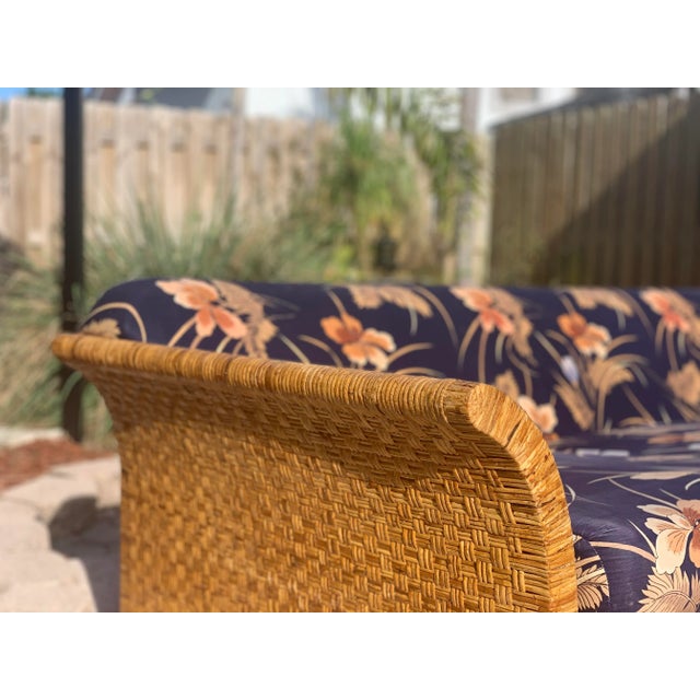 Vintage Coastal Wicker Rattan Sleeper Sofa Chairish