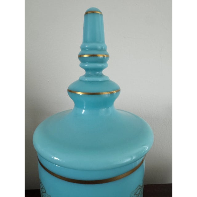Early 20th Century Portieux Vallerysthal Blue Opaline Bottle For Sale In Pittsburgh - Image 6 of 10