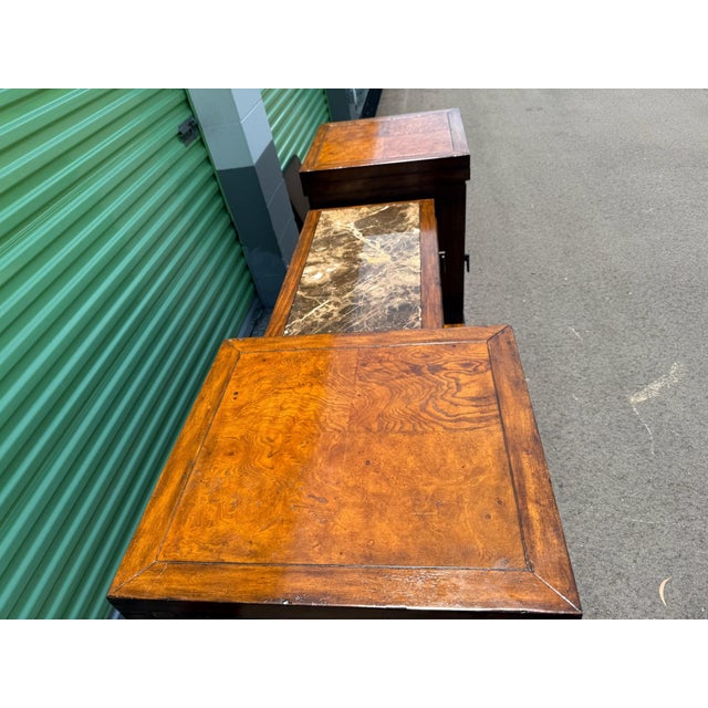 Marge Carson Marge Carson- Vintage Marble Top Flip-Top Sideboard/Buffet For Sale - Image 4 of 12