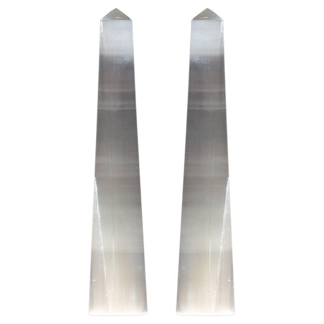 Selenite Obelisk: Each measures: 2.25" x 2.25" x 12" H.