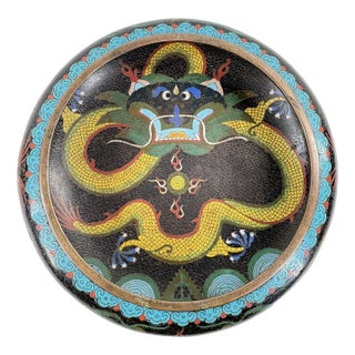 Antique Chinese Cloisonné Dragon Centerpiece Bowl – C. 1900 For Sale
