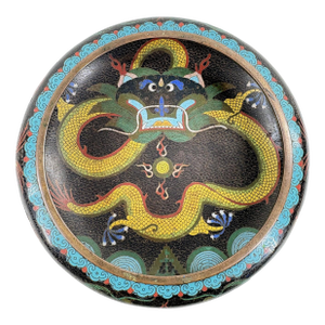 Antique Chinese Cloisonné Dragon Centerpiece Bowl – C. 1900