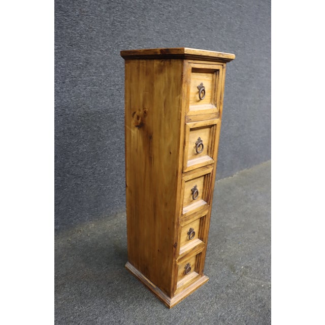 Rustic Late 20th Century Southwestern Style Pine Tall Chest of Drawers For Sale - Image 3 of 7