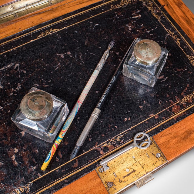Antique Admiral's Writing Station, English, Walnut, Stationery Case, Regency For Sale - Image 11 of 12