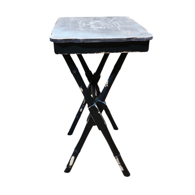 Shabby Chic 1980s Vintage Vineyard Folding Wine Table For Sale - Image 3 of 7