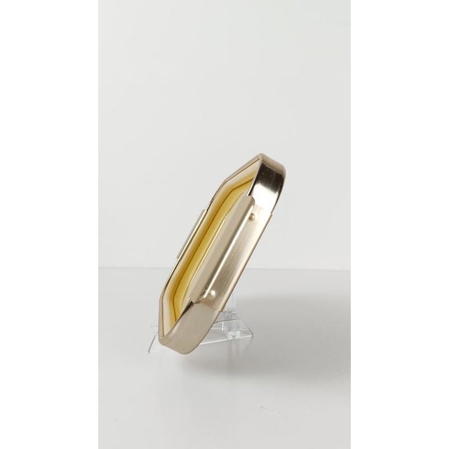 Mid 20th Century Italian Tray in Gilt Aluminum and Butter Yellow Glass, 1960s For Sale - Image 15 of 18