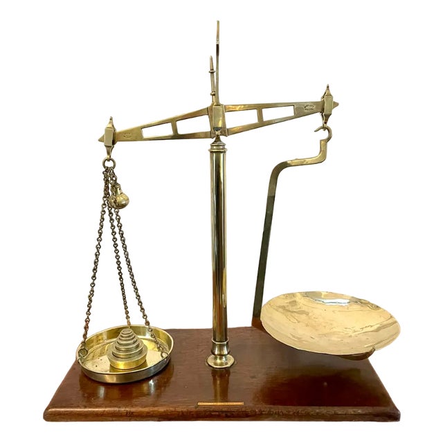 Antique 19th Century Brass Scales, 1880s For Sale