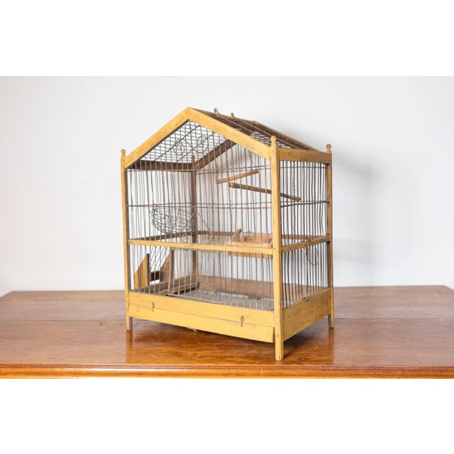 French 20th Century French Birdcage in Painted Wood and Iron For Sale - Image 3 of 6