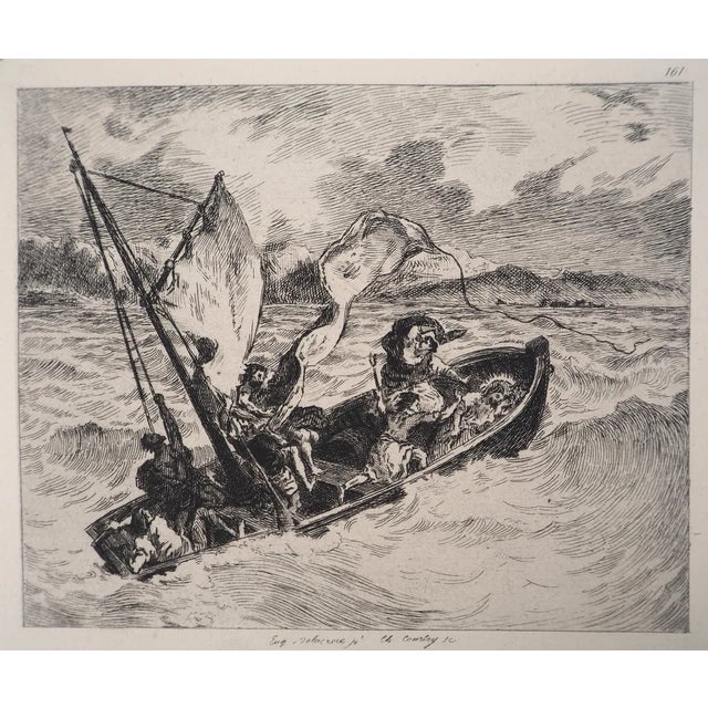 After Eugène Delacroix, Jesus on the Lake of Gennesaret, Engraving, 1873 For Sale