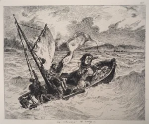 After Eugène Delacroix, Jesus on the Lake of Gennesaret, Engraving, 1873