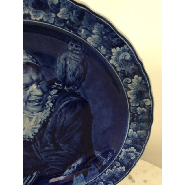 Delft 1940s Royal Delft Dutch Delftware Hand Painted Wall Plate For Sale - Image 4 of 10