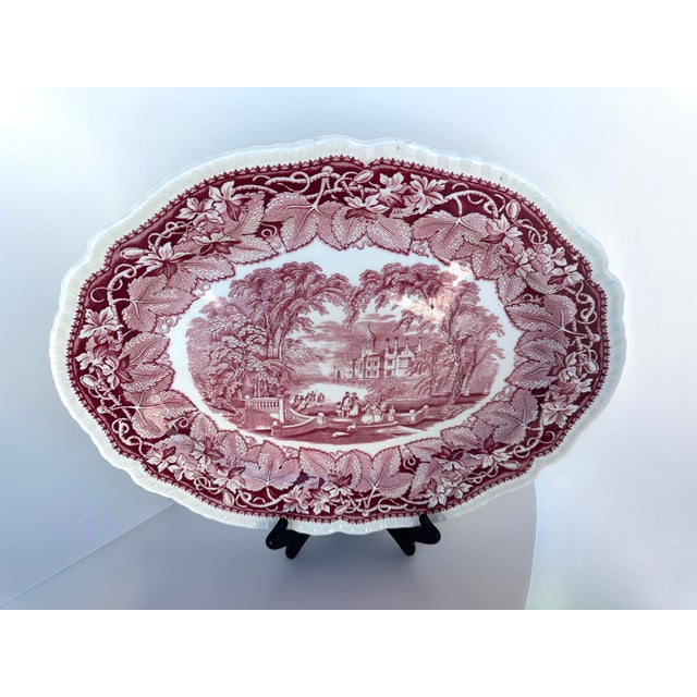 Mason's Ironstone Vintage Mason's Ironstone Vista Pink Toile Platter For Sale - Image 4 of 6