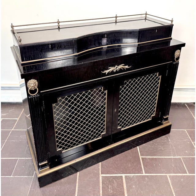 Kittinger 1940’s French Empire Neoclassical Ebonized Buffet Server by Kittinger For Sale - Image 4 of 12