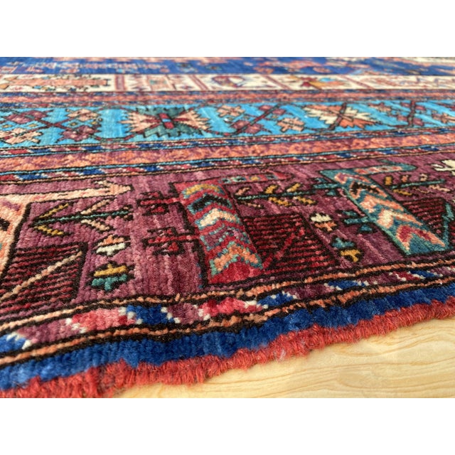 Vintage Shirvan Kork Wool Rug, Indigo Medallion For Sale - Image 4 of 8