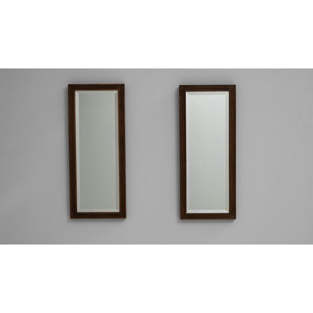 Black 1900s French Black Wood Beveled Wall Mirrors, a Pair For Sale - Image 8 of 18