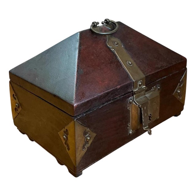 Vintage Wood and Metal Decorative Box For Sale