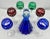 Rare Murano Glass Decanter in Cobalt Blue with Jewel-Tone StemGlasses Set, 7 Pcs This Murano art glass decanter and...