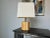 Vintage Italian Organic Beige Cork and Brass Table Lamp For Sale - Image 4 of 12