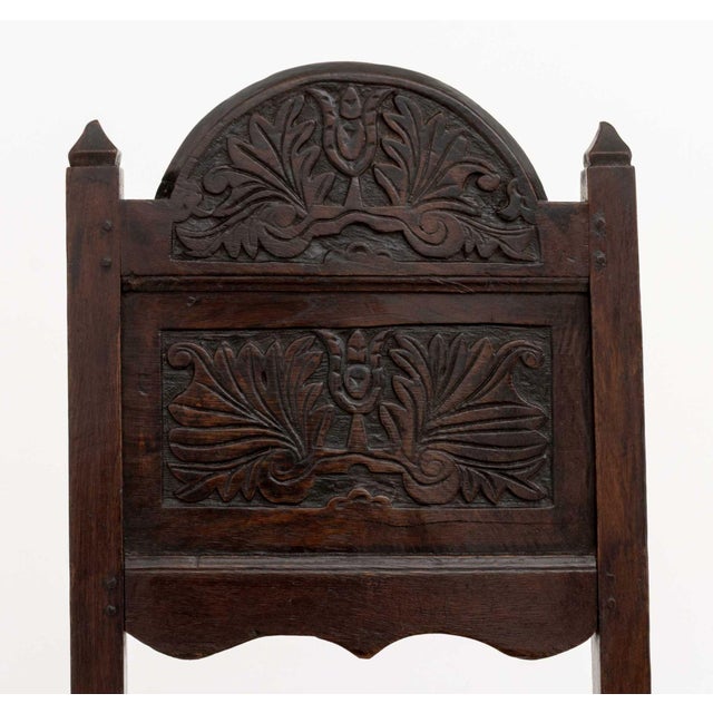 Set of Eight Jacobean Carved Oak Dining Chairs For Sale - Image 15 of 16