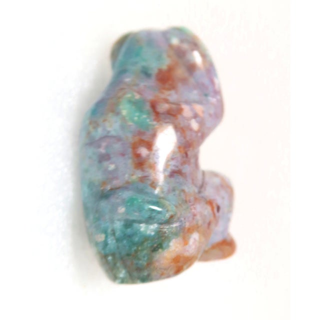 Purple Late 20th Century Miniature Well-Carved Hand-Carved Naturally Occurring Multi-Colored Jasper "Hear No Evil" Monkey or Gorilla. For Sale - Image 8 of 13
