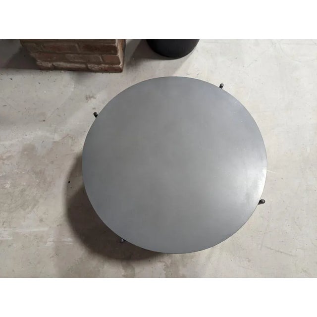Concrete Top Round Outdoor Table For Sale - Image 4 of 11