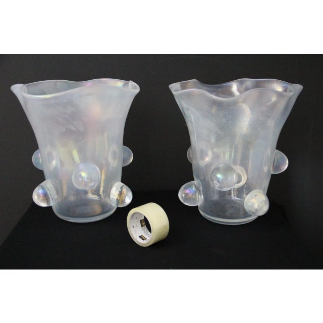 2000 - 2009 Large Vases in Iridescent Murano Glass from Gino Cenedese, 2000s, Set of 2 For Sale - Image 5 of 18