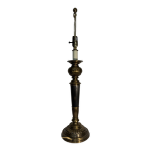 1970s Bill Blass Studio Heavy Brass Table Lamp | Signed Hollywood Regency