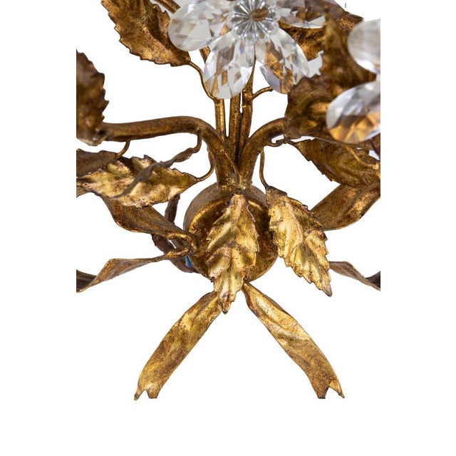 Gilded Brass Bracket Lamp in the style of Hans Kohl, Late 20th Century For Sale - Image 4 of 5