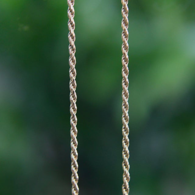 Metal Vintage 14k Gold UnoAErre Dainty Rope Chain For Sale - Image 7 of 7