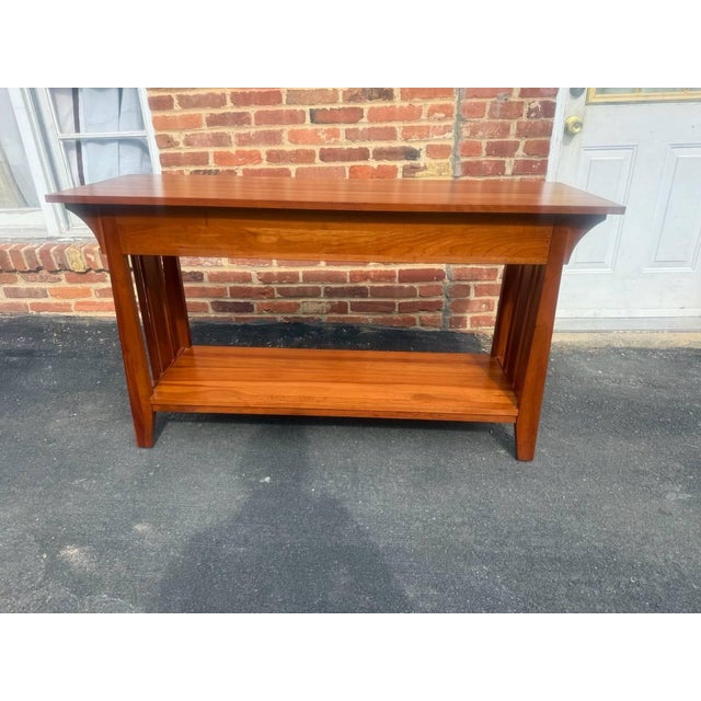 Ethan Allen Late 20th Century Ethan Allen American Impressions Art & Craft Mission Style Cherry Sofa Hall Table. Console Table For Sale - Image 4 of 17