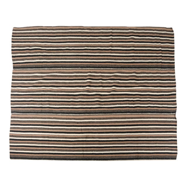 Vintage Turkish Stripe Kilim Rug For Sale