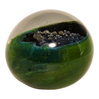Milropa Art Glass Paperweight – Signed, 1977 – Limited Studio Work For Sale