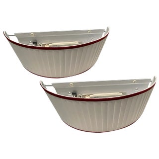 Satin Pleated Sconces by Zonca, 1990s, Set of 2 For Sale