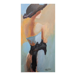 Black Hat Oil Painting 12x24"