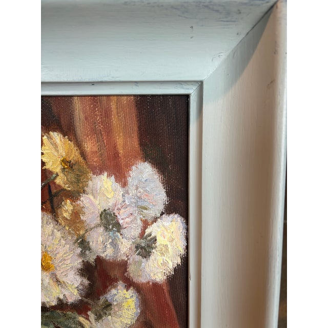 Paint Vintage 1967 Floral Still Life Oil Painting by Mary Black – Signed & Dated – Framed For Sale - Image 7 of 12