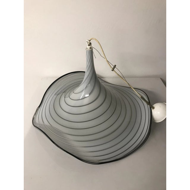 1960s Mid-Century Italian Murano Glass Hat Pendant Light For Sale - Image 5 of 6
