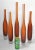 Burnt Orange Set of 5 Mid-Century Modern Italian Burnt Orange Color Scavo Glass Wheat Vases Bottles For Sale - Image 8 of 12