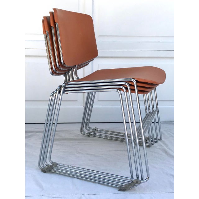 1970s Steelcase Max Stacker Chrome Chair Set of 6 Chairish