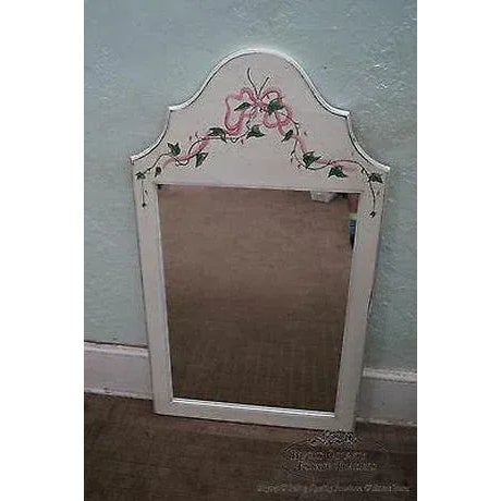 Quality, solid wood frame, hanging wall mirror w/ hand painted design.