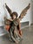 Large Late 20th Century Continental Hand Carved Wood Angels - a Pair For Sale In Miami - Image 6 of 11