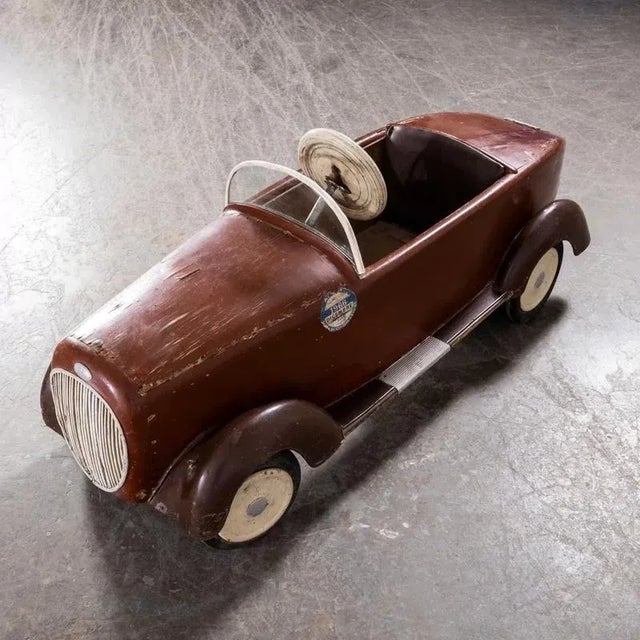 Vintage Italian Hand Built Pedal Car, 1940s For Sale - Image 11 of 18