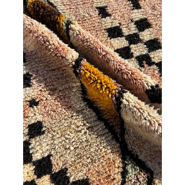2020s Pink Moroccan Boujad Rug - Hand Made Wool Rug For Sale - Image 5 of 5