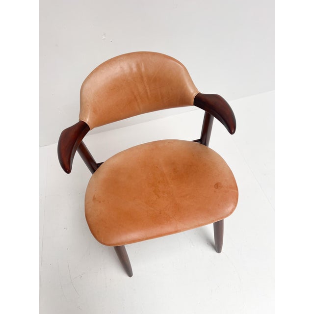 1970s Cognac Coloured Cowhorn Chair, 1970s For Sale - Image 5 of 15