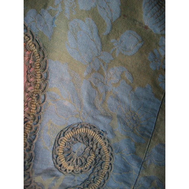Textile Mid 19th Century Napoleon III Bleu Silk Valence For Sale - Image 7 of 14
