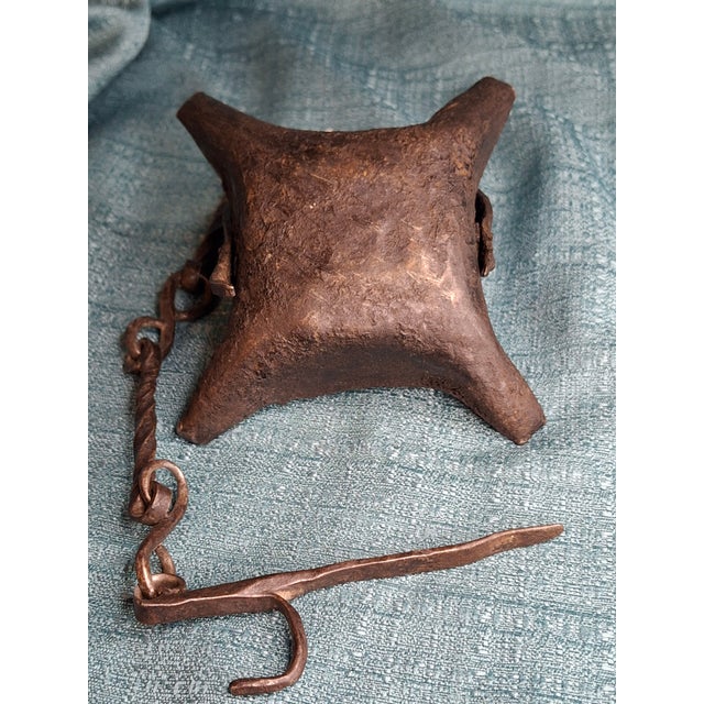 Rare 18th C Wrought Iron 4-Wick Fat Lamp Primitive Star Crusie Lighting Antique For Sale - Image 18 of 18