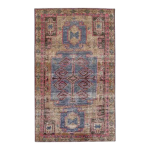 1960s Vintage Persian Distressed Handmade Tribal Navy Blue Wool Rug