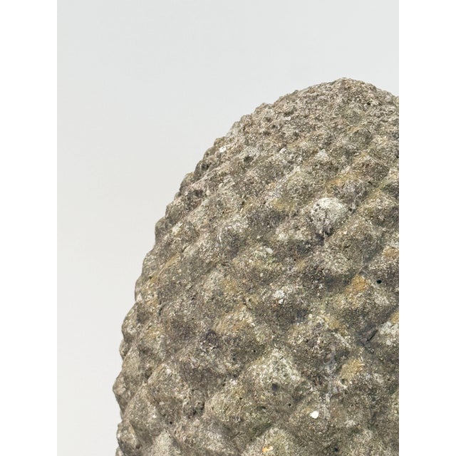 Gray English Garden Stone Statuary Pinecone Finials From England - Two Available For Sale - Image 8 of 9