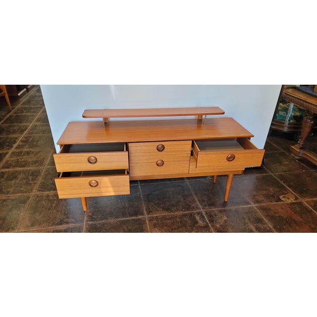 Mid Century Danish Teak Small Credenza Dresser Tv Stand For Sale - Image 9 of 10